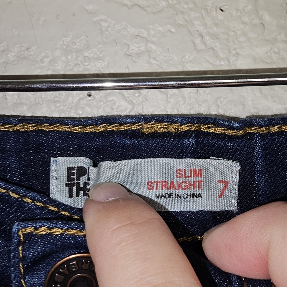 Epic Threads slim straight high waist jeans pants Size 7 Girl's - Picture 4 of 6